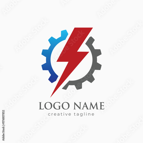 Free Download Industrial power engine logo. Branding for power and energy, electrical, industrial business, manufacture, engineering, etc. Isolated logo vector inspiration. - GFXLoad