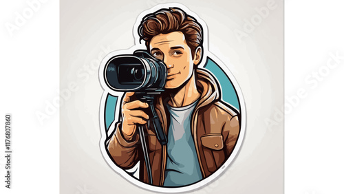 A man is holding a camera
