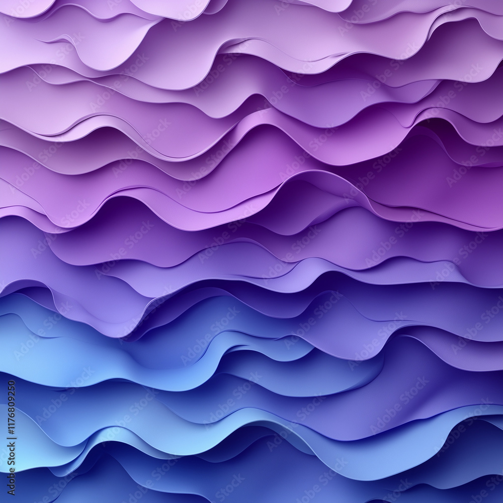 Abstract layered waves in purple and blue tones Abstract layered waves in purple and blue tones