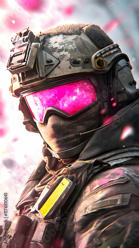 Futuristic Soldier 3D Illustration photo