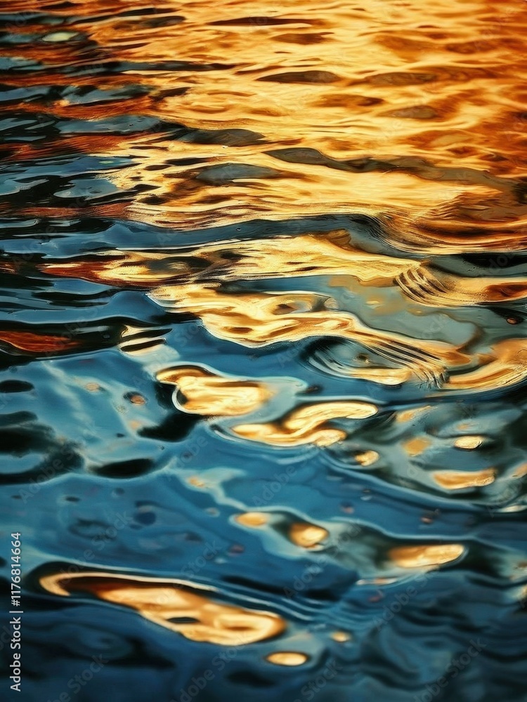 the AI Image Generator, Water Ripples Reflecting Vibrant Light in an Abstract Pattern the AI Image Generator, Water Ripples Reflecting Vibrant Light in an Abstract Pattern