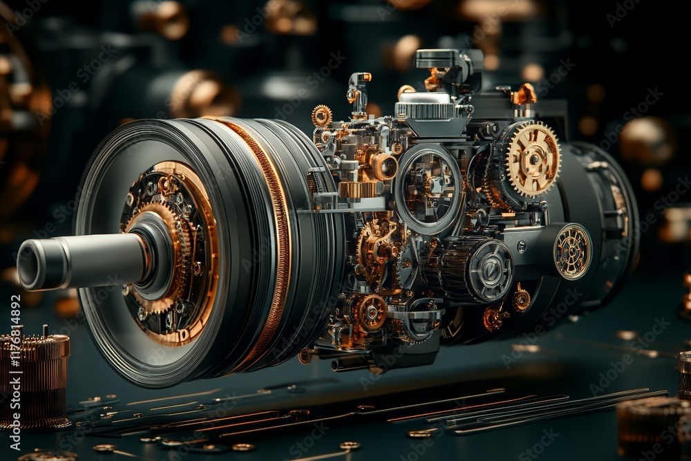 Fototapeta premium Abstract background of machines and mechanisms for presentation