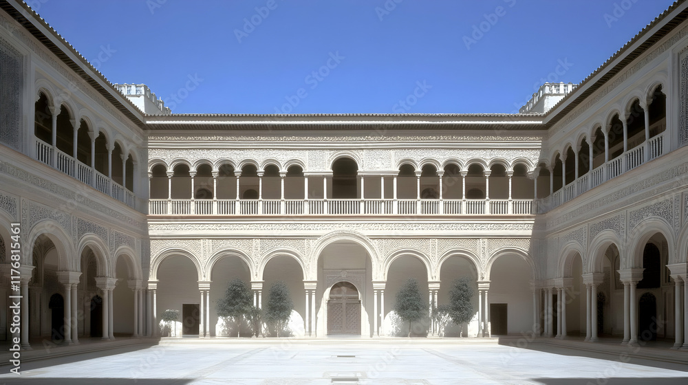 Fototapeta premium Palace Courtyard 3D Illustration