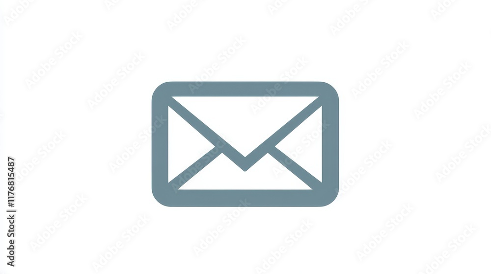 Simple gray envelope icon isolated on white background. Simple gray envelope icon isolated on white background.