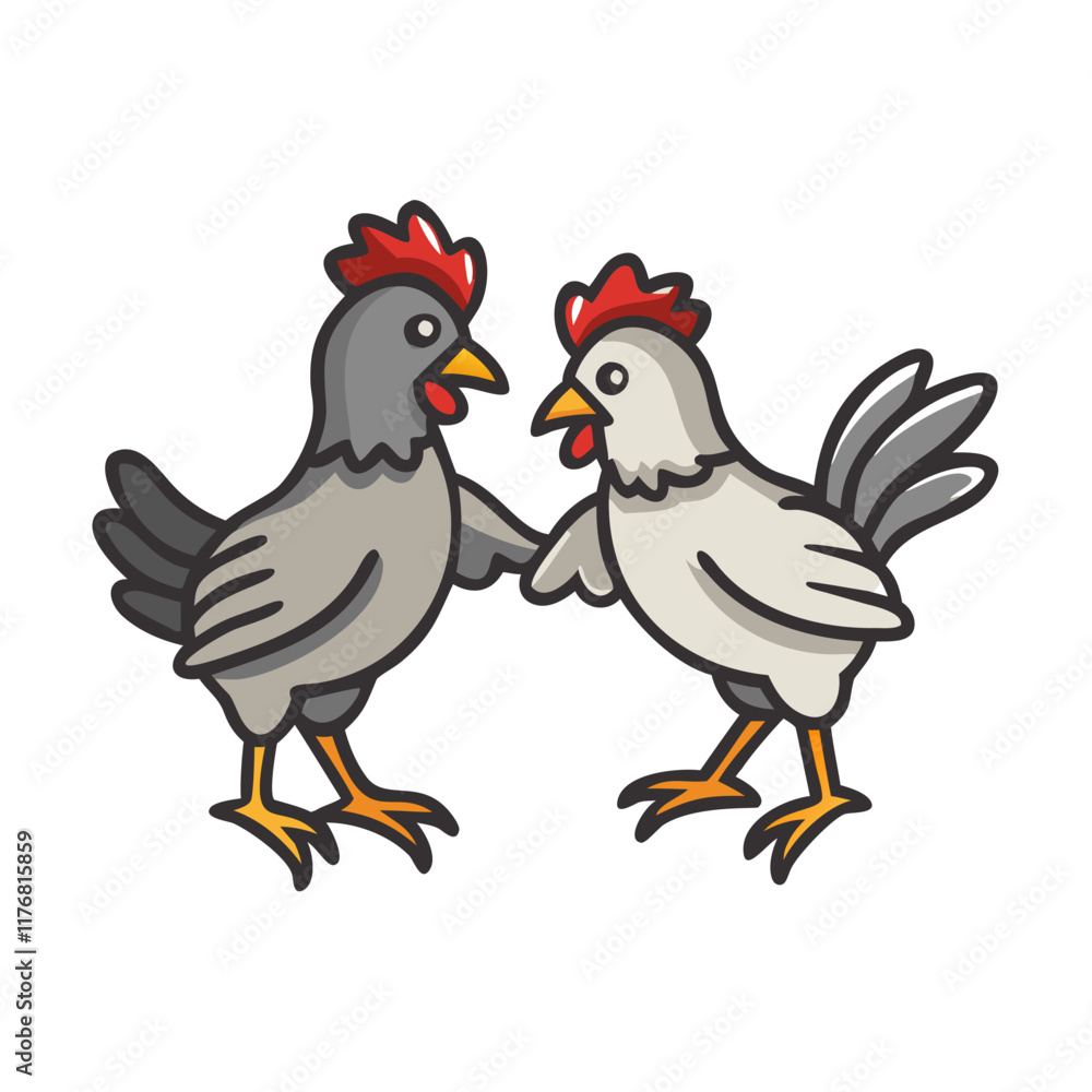 Fototapeta premium Farm Animal Vector: Adorable Chickens Design