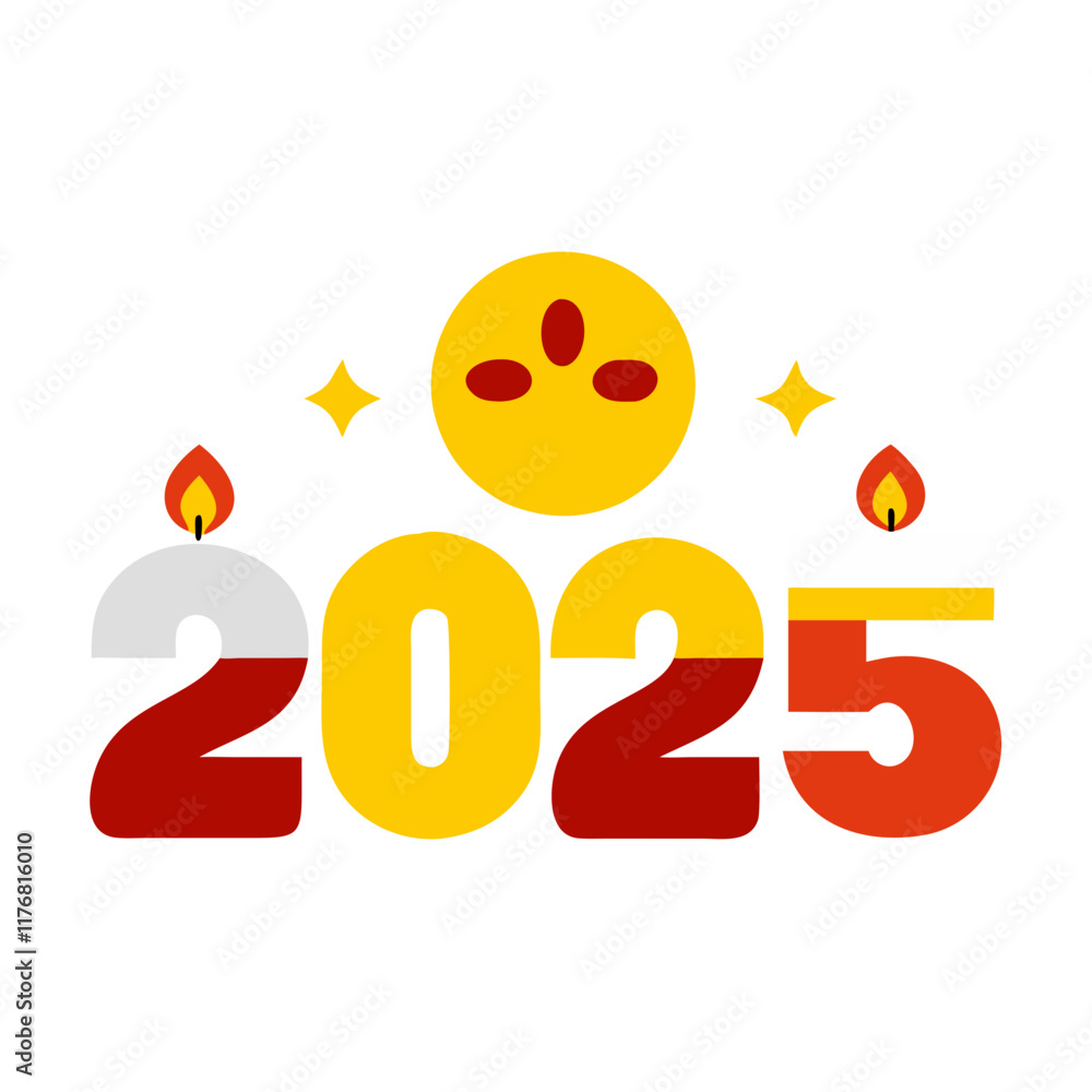 Modern 2025 Vector Design - Perfect for Calendars and Events Modern 2025 Vector Design - Perfect for Calendars and Events