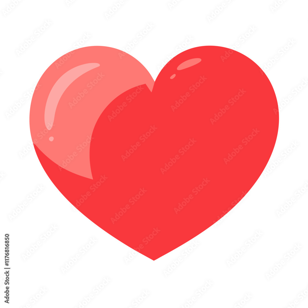 Bright Red Heart Illustration for Romantic Themes Bright Red Heart Illustration for Romantic Themes