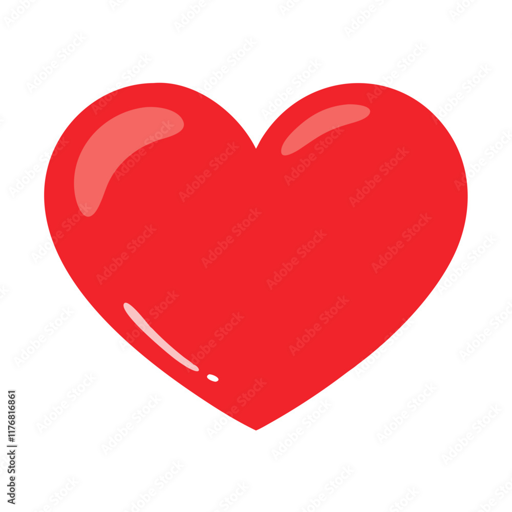 Bright Red Heart Illustration for Romantic Themes Bright Red Heart Illustration for Romantic Themes