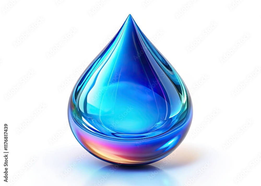 A breathtaking aerial view: a single, perfectly rendered water droplet, high-resolution, isolated. A breathtaking aerial view: a single, perfectly rendered water droplet, high-resolution, isolated.