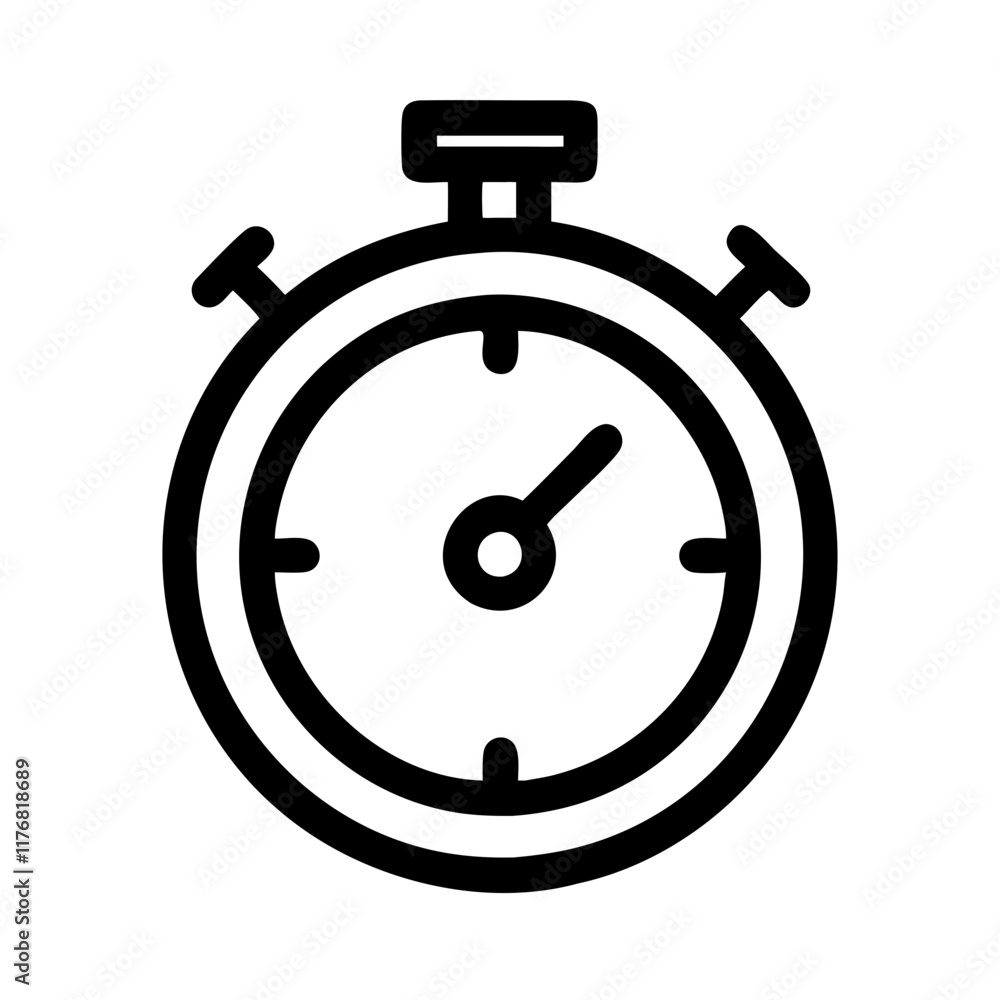 Minimalist Stopwatch Illustration - Perfect for Digital Projects Minimalist Stopwatch Illustration - Perfect for Digital Projects