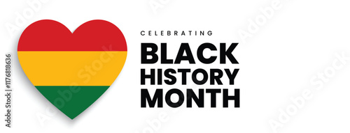 Black history month background template. Celebrated annually in February in the United States and Canada, in October in the United Kingdom. Banner, poster, card. Vector illustration