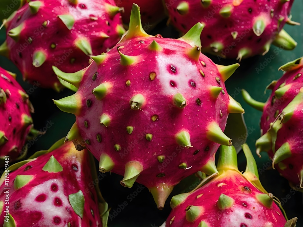 close up photo of fresh looking dragon fruit close up photo of fresh looking dragon fruit
