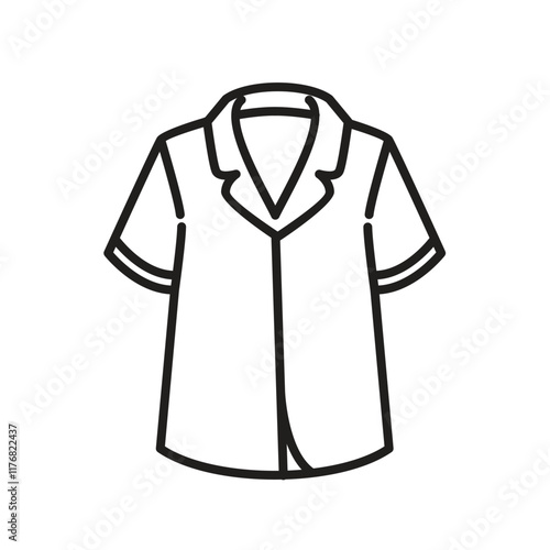 short nightgown vector logo, sleepwear in outline art icon