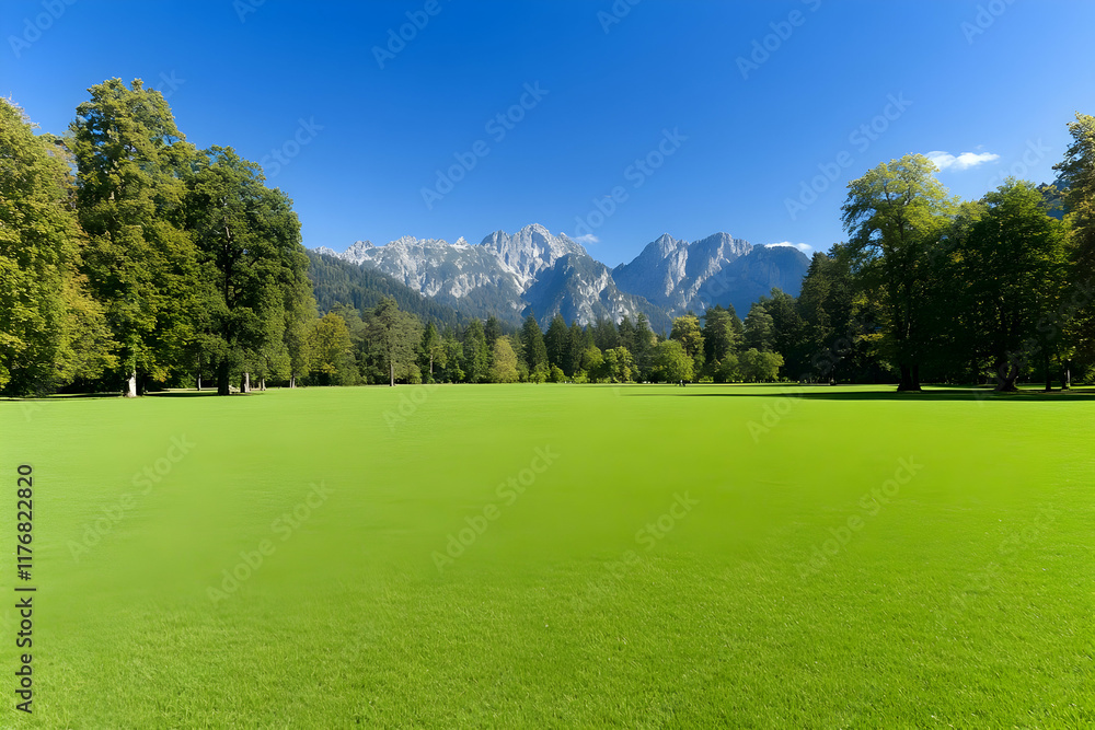 Vibrant Green Meadow Landscape Illustration Vibrant Green Meadow Landscape Illustration