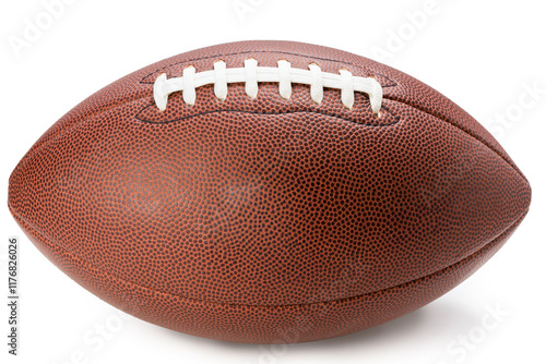 American football ball isolate on white background, full ball, rugby ball isolate on white with clipping path. photo