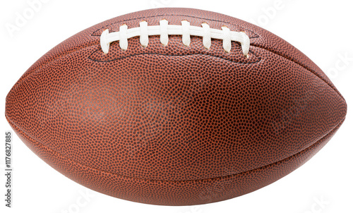 American football ball isolate on white background, full ball, rugby ball isolate on white PNG File.