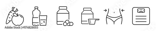 Fitness icon. Healthy icon set