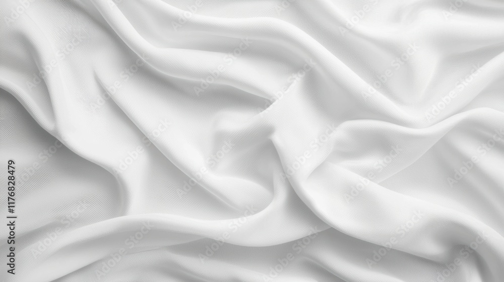 Fototapeta premium Elegant white fabric draping with soft textures