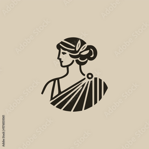 Elegant athena goddess logo