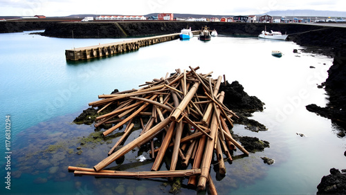 Wrack nahe dem Hafen von Arrecife, Lanzarote, Kanarische Inseln, Spanien photo