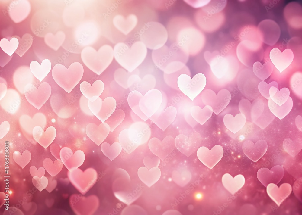 Abstract Pink Bokeh Heart Background - Romantic Valentine's Day Texture Abstract Pink Bokeh Heart Background - Romantic Valentine's Day Texture