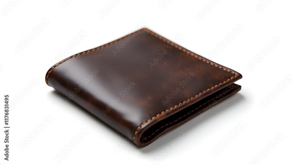 A leather wallet isolated on a pure white background A leather wallet isolated on a pure white background