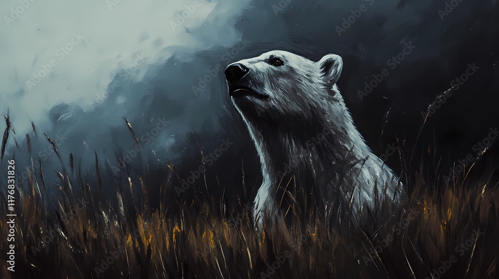 Obraz premium Scenic wildlife background featuring bears in their natural habitat.