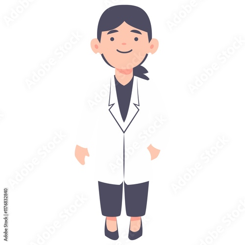 Friendly Cartoon Doctor in White Coat, Design Inspiration, Character