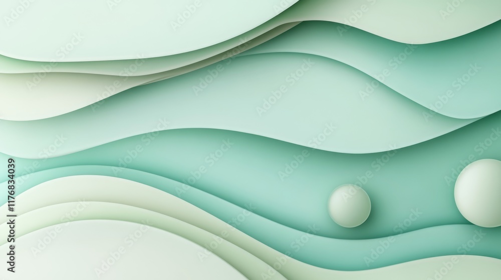Obraz premium Pastel green abstract background. Geometric shape, ai generated