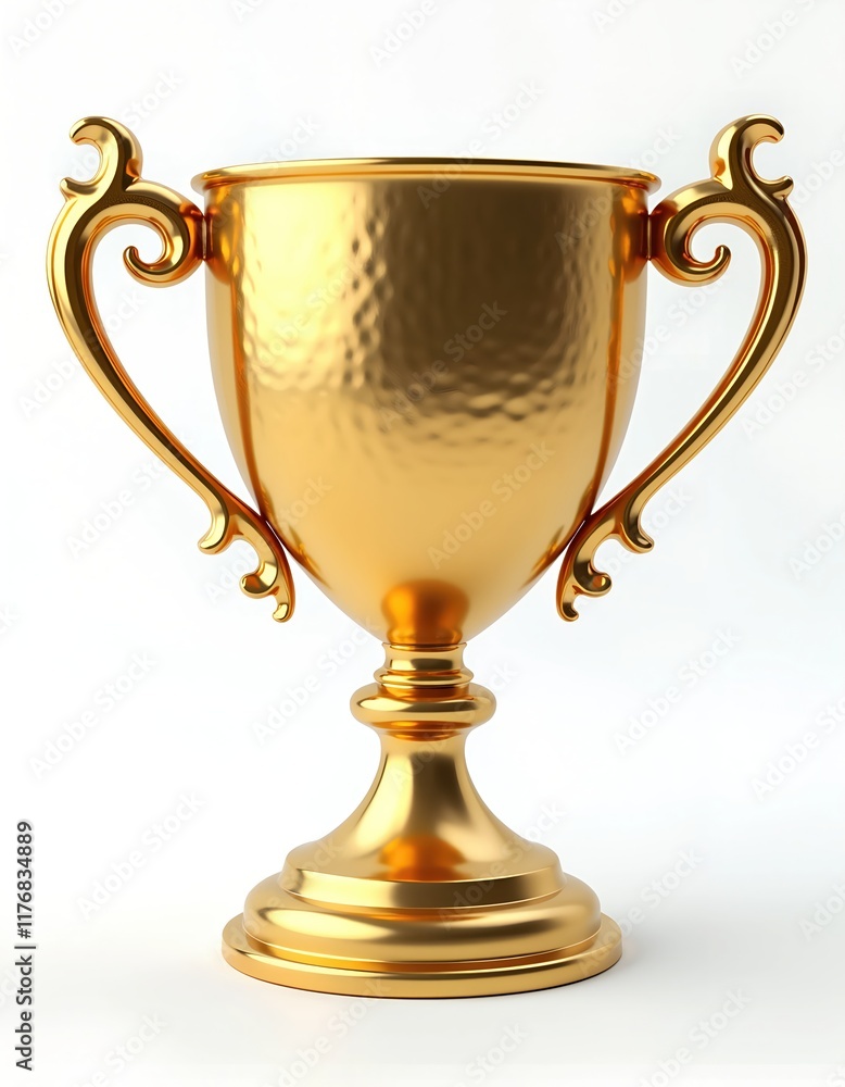 A gleaming golden trophy with ornate handles, signifying achievement and success. Perfect for celebrating victories and milestones. A gleaming golden trophy with ornate handles, signifying achievement and success. Perfect for celebrating victories and milestones.