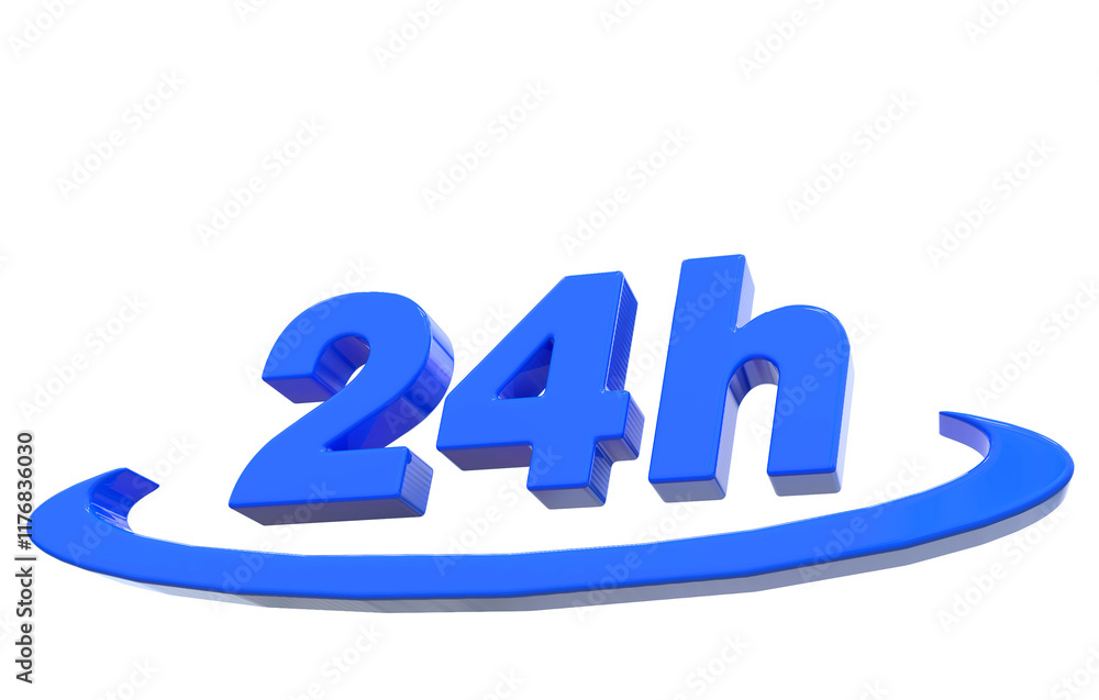 24 Hours Service 3D Icon 24 Hours Service 3D Icon