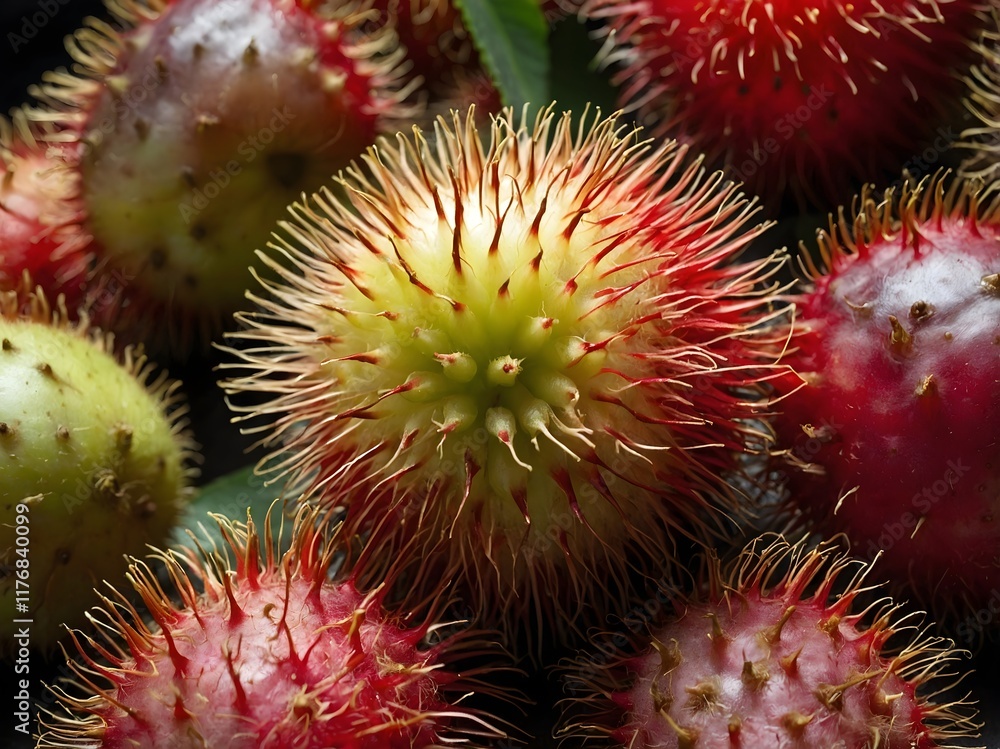 close up photo of rambutan fruit close up photo of rambutan fruit