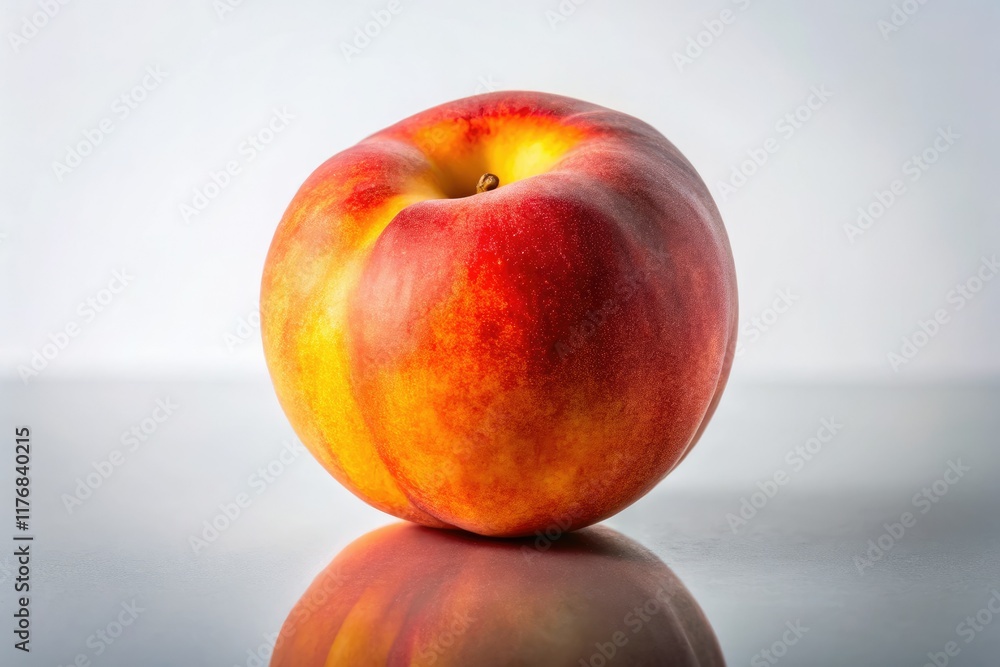 Isolated ripe peach, soft fuzz, gradient of peachy tones. Still life photography. Isolated ripe peach, soft fuzz, gradient of peachy tones. Still life photography.