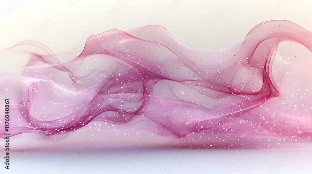Fototapeta premium Soft, flowing swirls of purple and pink smoke intertwine gracefully, creating an ethereal atmosphere. The delicate patterns evoke a sense of calm and creativity.