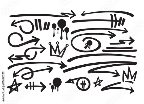 Wallpaper Mural Arrow Crown Line Illustration – Elegant Ornament Design Featuring Intricate Arrows and a Regal Crown, Perfect for Graphic Art, Digital Designs, Branding, Tattoos, and Creative Visual Projects Torontodigital.ca