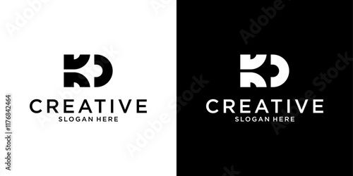 Initial KD or DK letter logo design vector