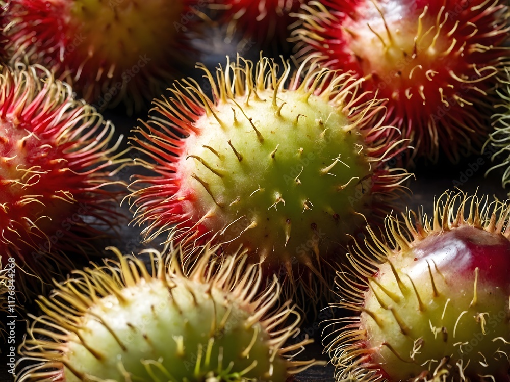 close up photo of rambutan fruit close up photo of rambutan fruit