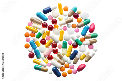 Pills drug isolated on transparent background. png