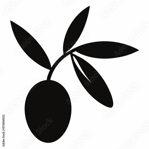 Elegant Olive Tree Silhouette Vector Design