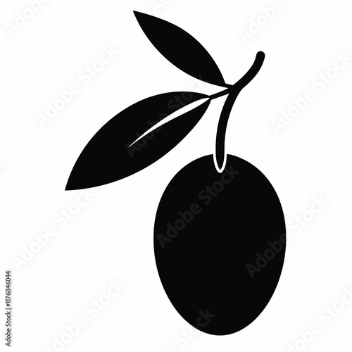 Elegant Olive Tree Silhouette Vector Design