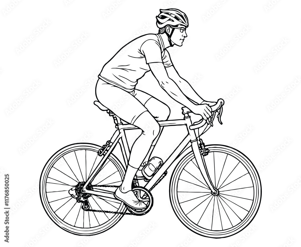 Obraz premium Cycling outline coloring page easy