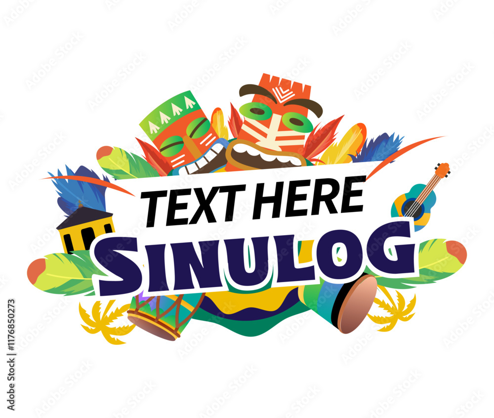 Obraz premium Vibrant Sinulog Festival vector design template