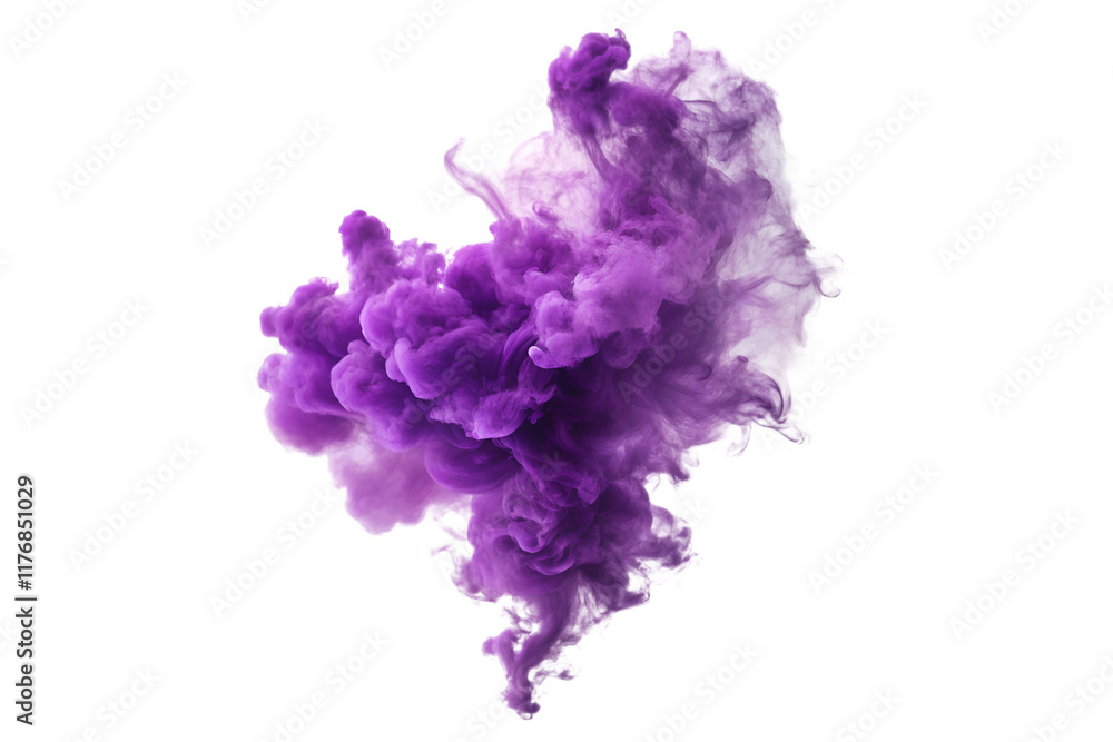 Obraz premium Purple smoke effect isolated on transparent background. png