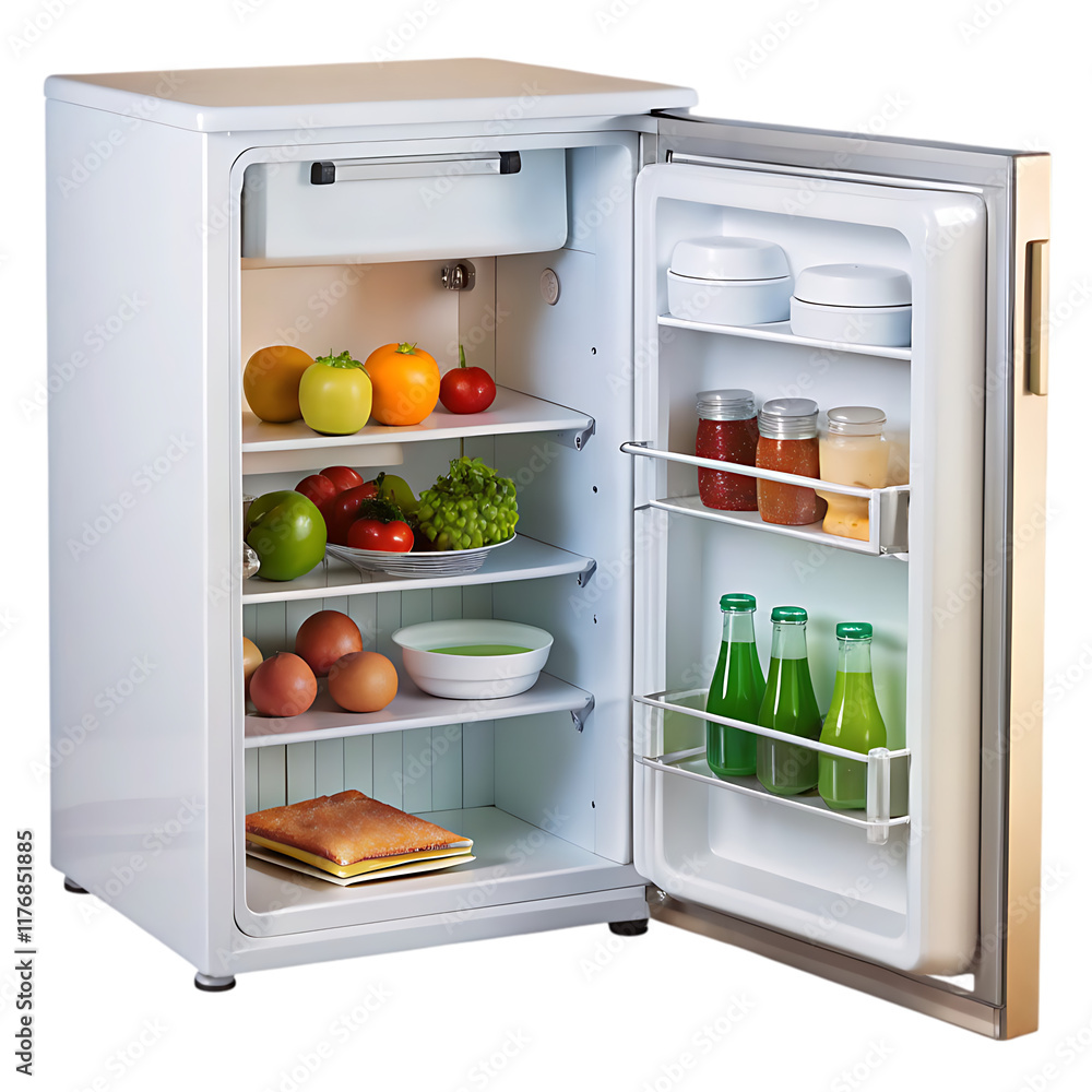Refrigerator with open door