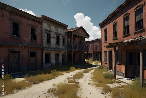 abandoned towns - Day Generative AI photo