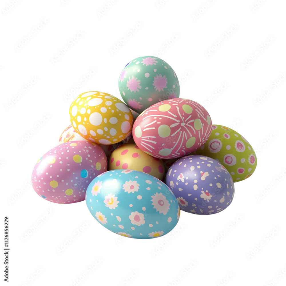 Easter 3D image isolated on white background. Easter 3D image isolated on white background.