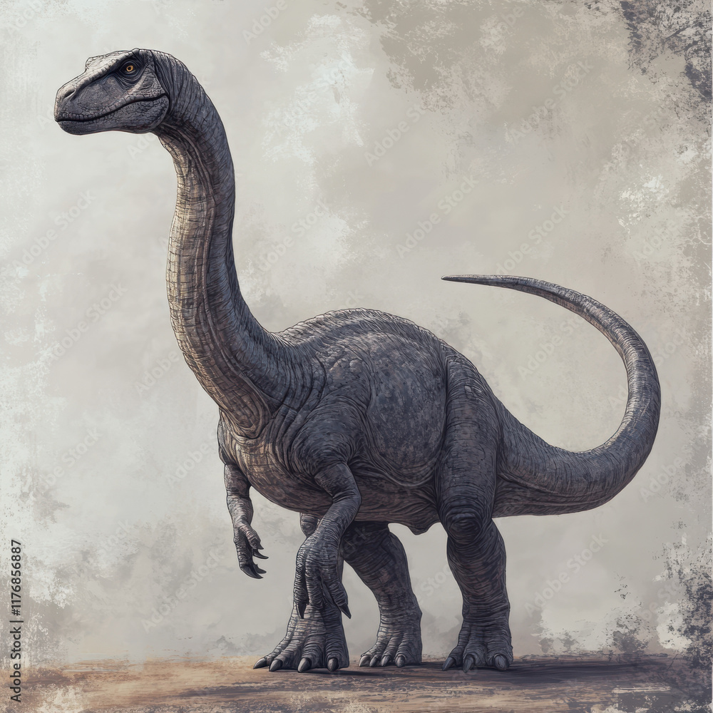 Fototapeta premium A towering dinosaur standing calml --v 6.1 Job ID: e57b043f-a5de-4151-be28-b020d05e1da5