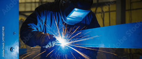 welder welding steel