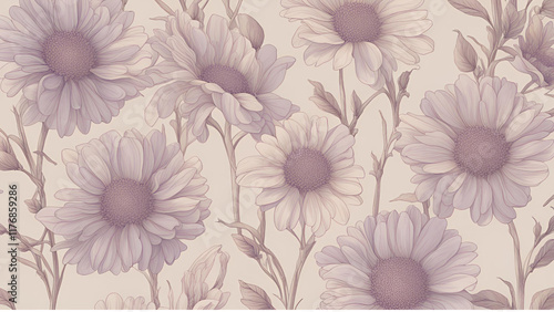 Wallpaper Mural Delicate pastel blossoms, floral background Torontodigital.ca