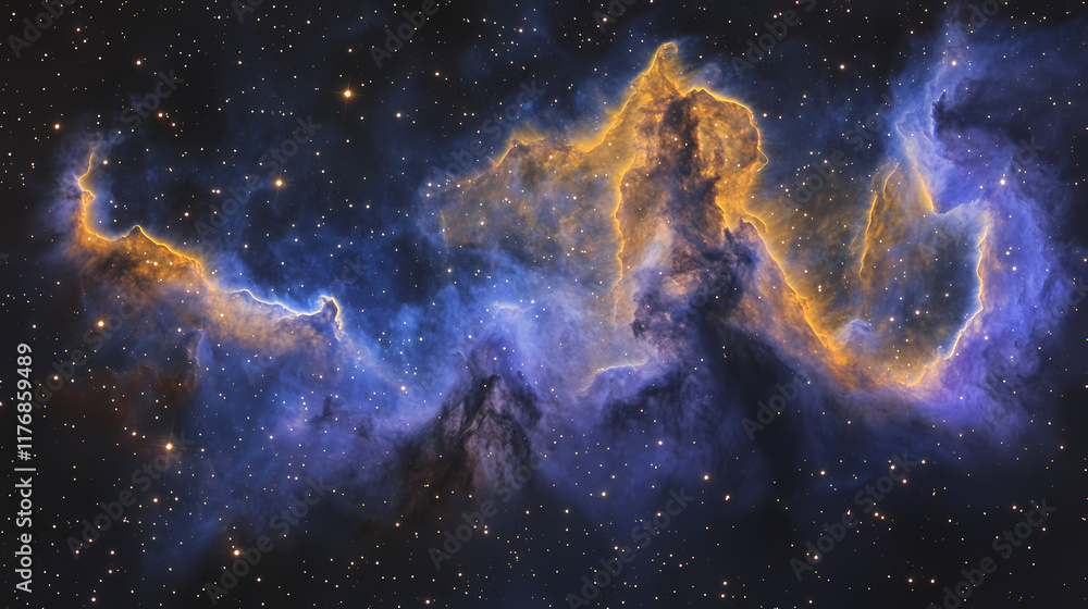 Fototapeta premium Illustration of a space cosmic background of supernova nebula and stars
